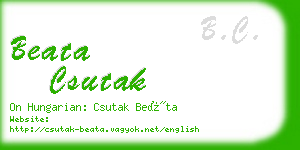 beata csutak business card